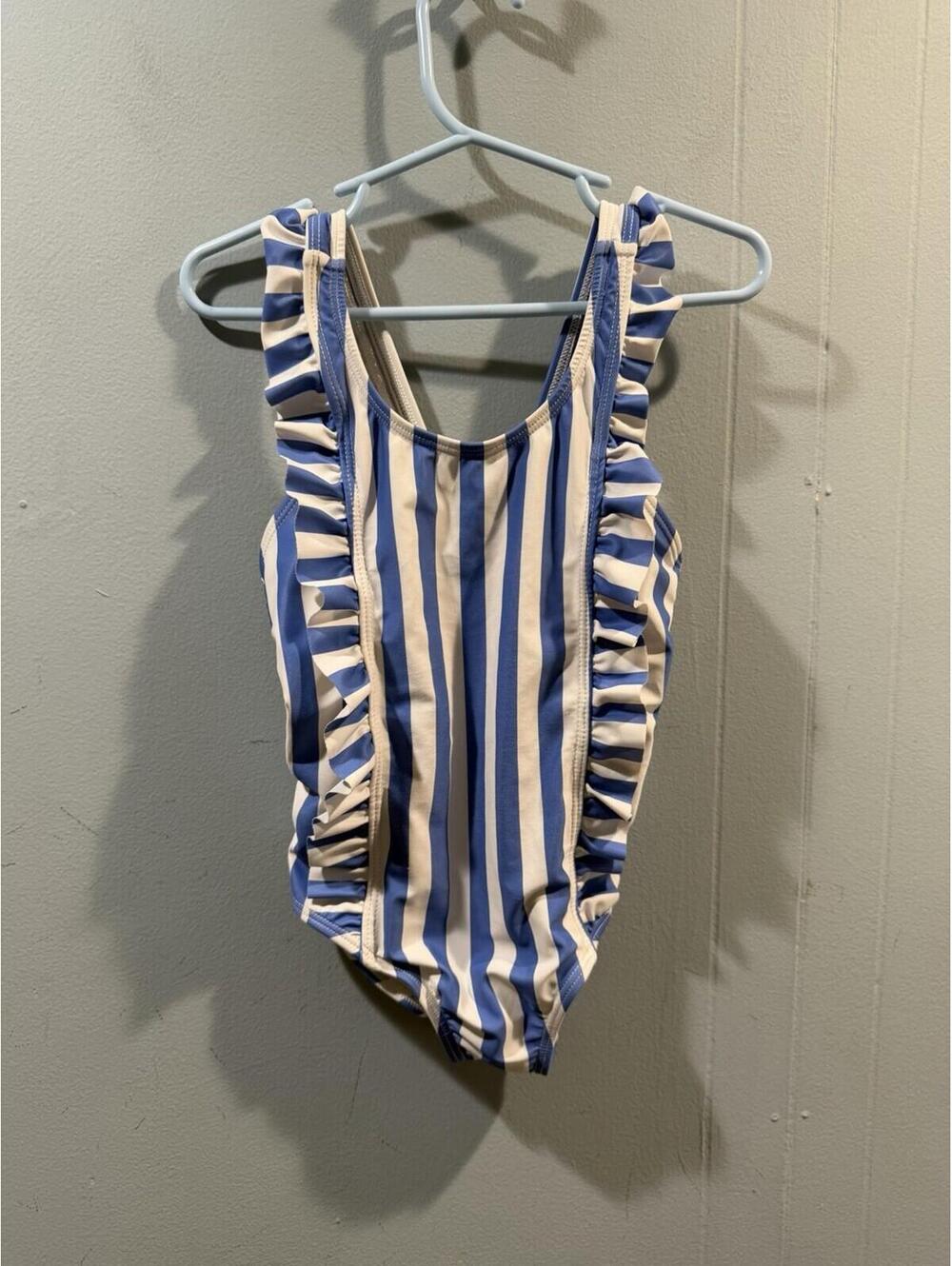Kids Girls Carters Swimming Suit One Piece Size 5/5A Blue/White